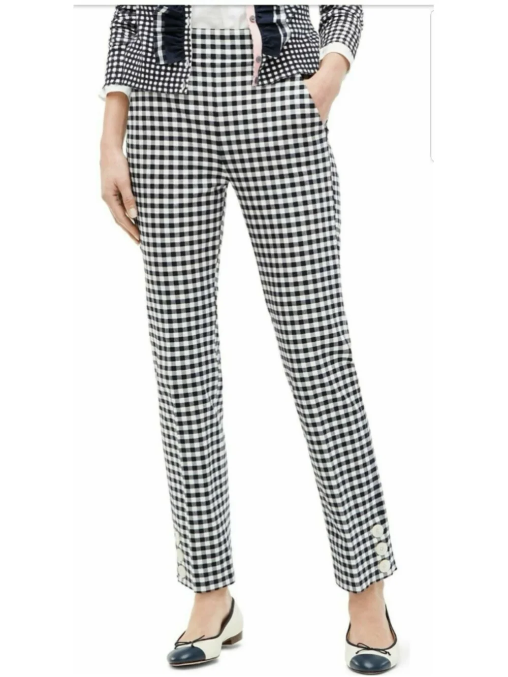 NWT J Crew Navy Gingham Remi Pants